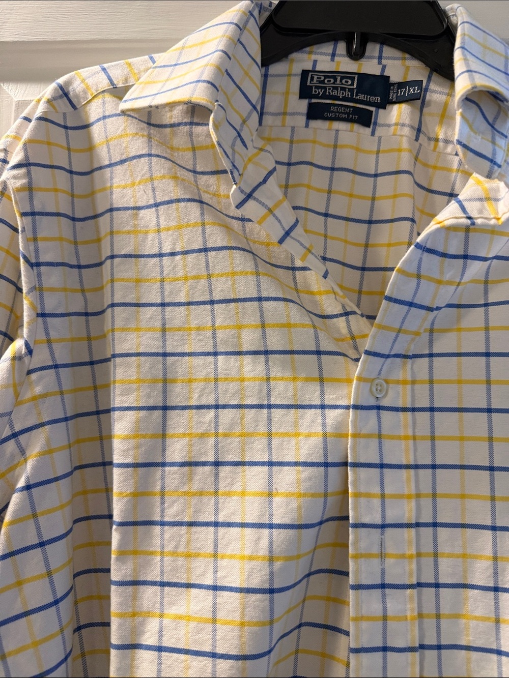 Ralph Lauren Yellow and Blue Checked Button-Down Shirt - Picture 3 of 3